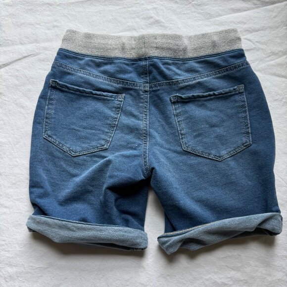 SO Girls Denim Jogger Shorts With Drawstring Waist & Cuffed Hem Size 12 Blue Cot - Picture 5 of 8